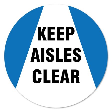 SIGNMISSION Keep Aisle Clear Non-Slip Floor Graphic, 11in Vinyl Decal, 11" x 11", FD-X-11-99985 FD-X-11-99985